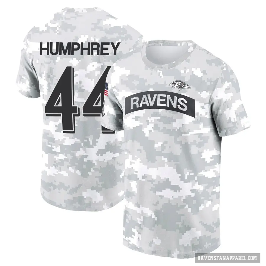 Men's ＃44 Marlon Humphrey Baltimore Ravens Camo Arctic 2024 Salute to Service Performance T-Shirt