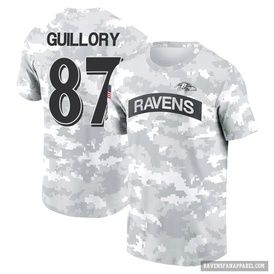 Women's ＃87 Xavier Guillory Baltimore Ravens Camo Arctic 2024 Salute to Service Long Sleeve T-Shirt