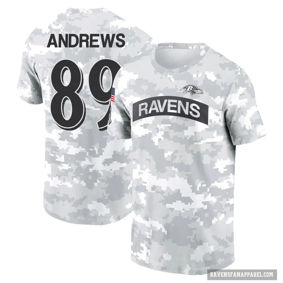 Women's ＃89 Mark Andrews Baltimore Ravens Camo Arctic 2024 Salute to Service Long Sleeve T-Shirt