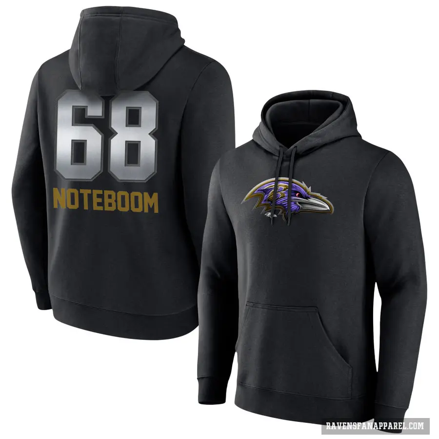 Youth ＃68 Joe Noteboom Baltimore Ravens Black Midnight Mascot Pullover Hoodie