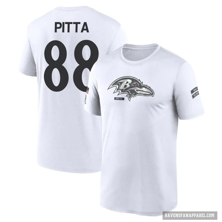 Youth ＃88 Dennis Pitta Baltimore Ravens White 2024 Salute to Service Performance T-Shirt