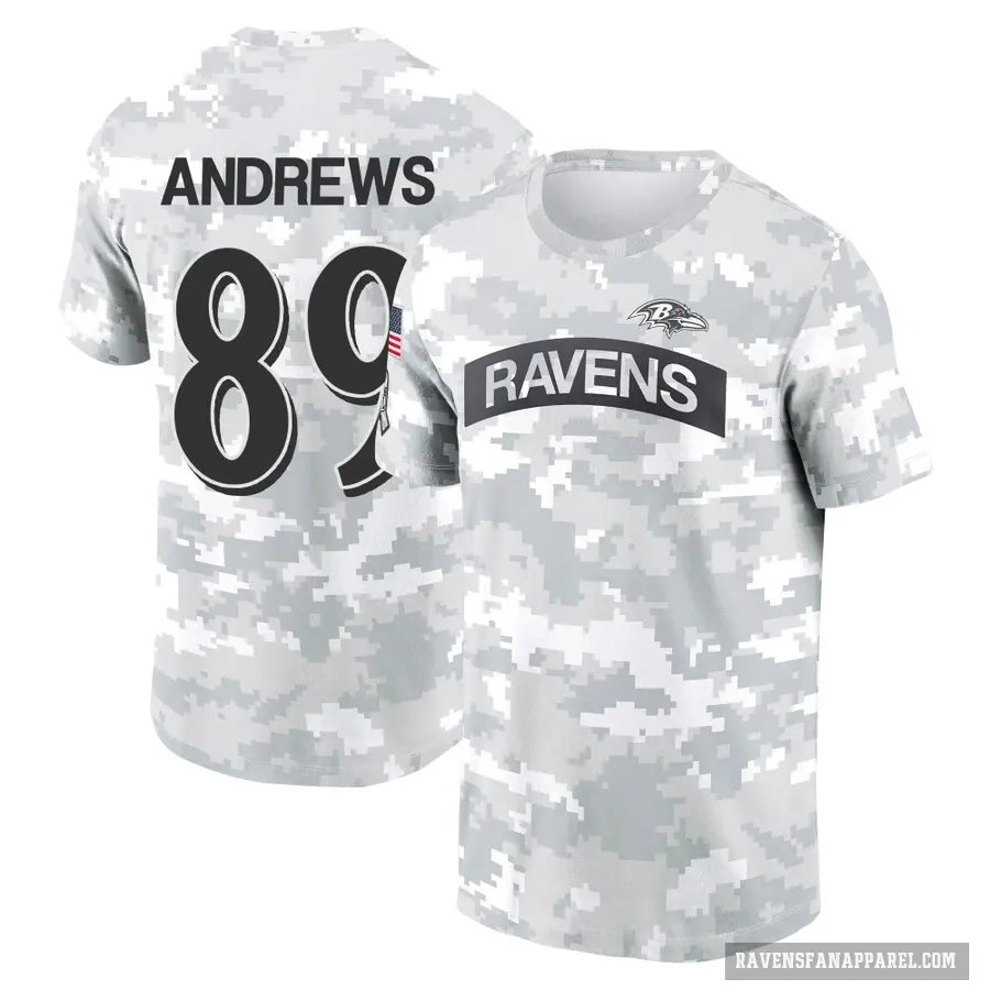 Youth ＃89 Mark Andrews Baltimore Ravens Camo Arctic 2024 Salute to Service Performance T-Shirt